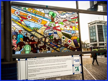Glas in lood raam Station Amersfoort